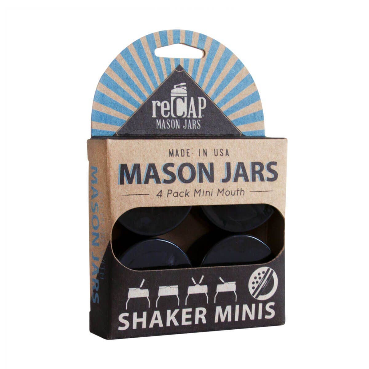 ReCAP® Mason Jars lid Shaker Minis| Mini Mouth| 6 Packs of 4