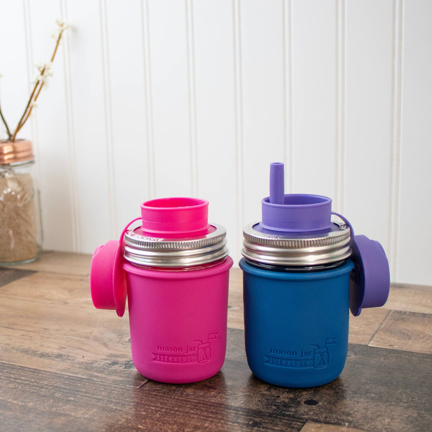 Mason Jar Lifestyle - Silicone Sleeve for Regular Mouth Half Pint 8oz Mason Jars