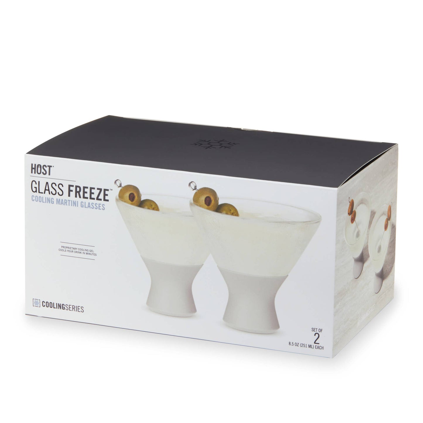HOST - Glass FREEZE™ Cooling Martini Glasses - Gray - Set of 2