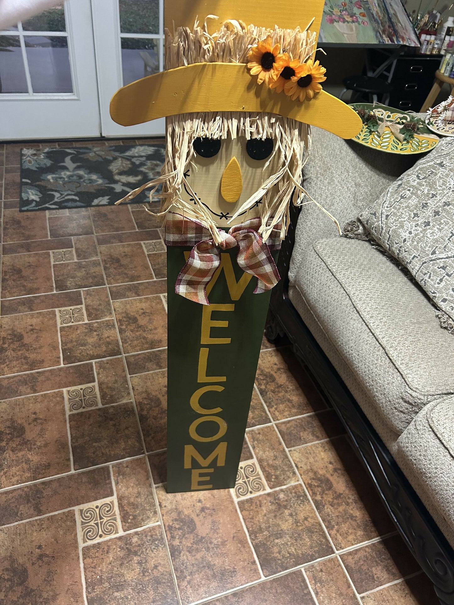 Scarecrow porch sign