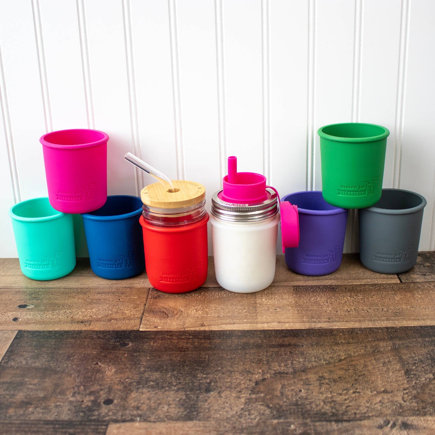 Mason Jar Lifestyle - Silicone Sleeve for Regular Mouth Half Pint 8oz Mason Jars