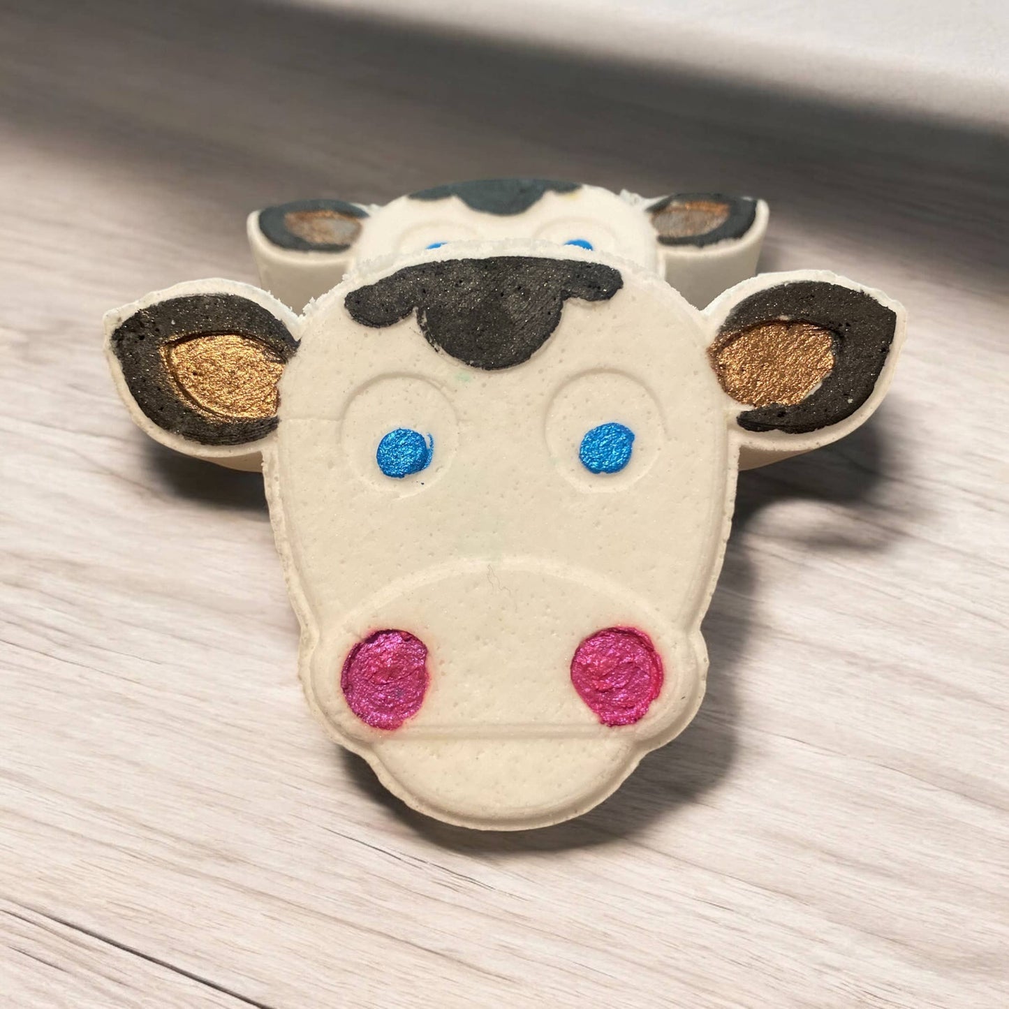 Hand Painted Cow Bath Bomb with surprise coin inside