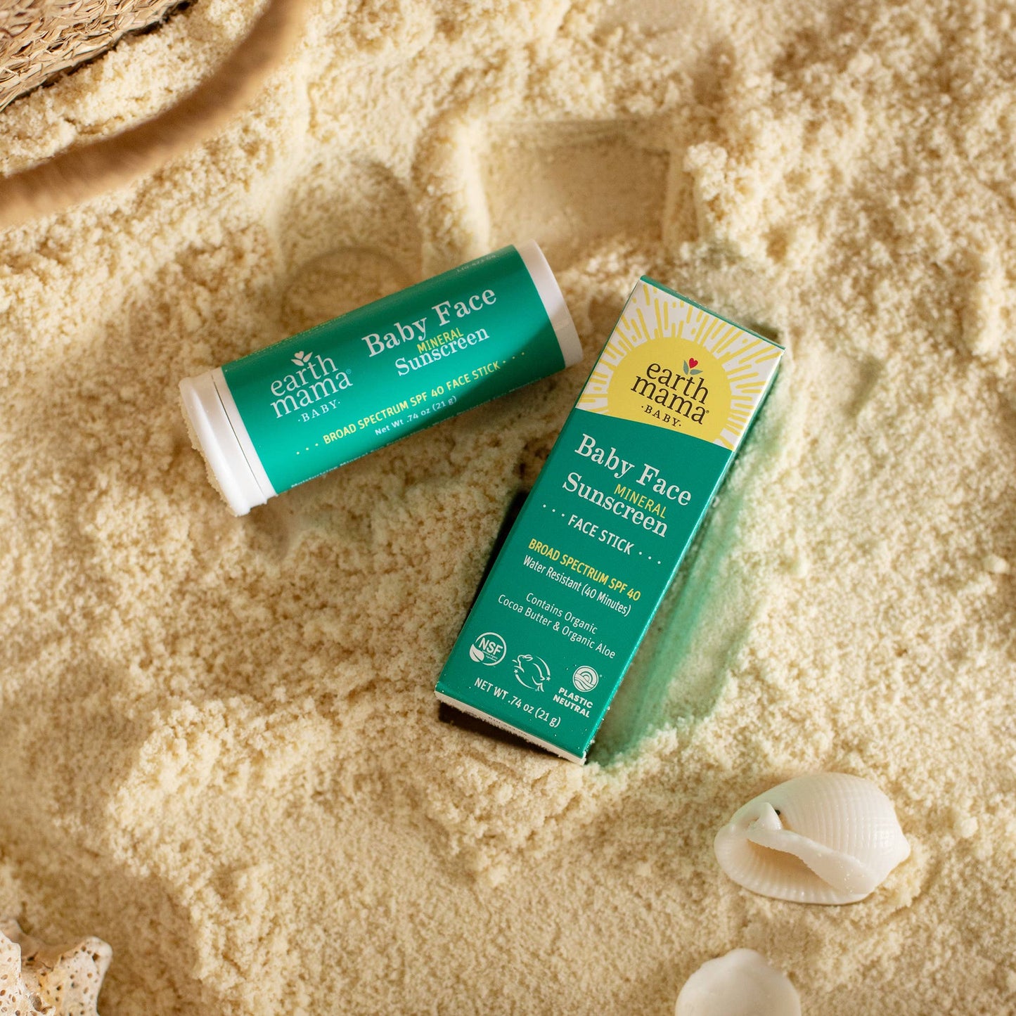 Earth Mama Organics - Baby Face Mineral Sunscreen Face Stick - SPF 40