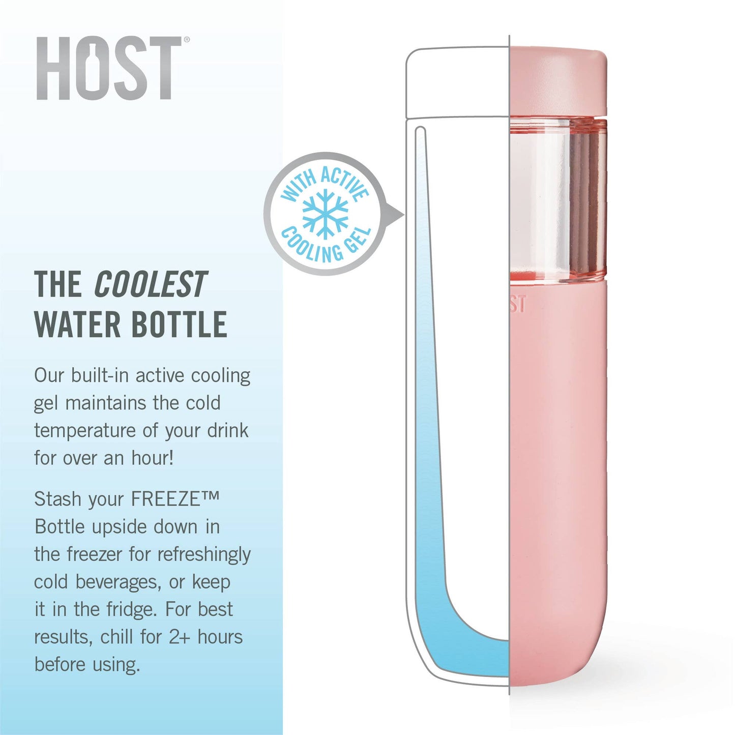 HOST - FREEZE™ Bottle Insulated w/ Active Cooling Gel - Blush
