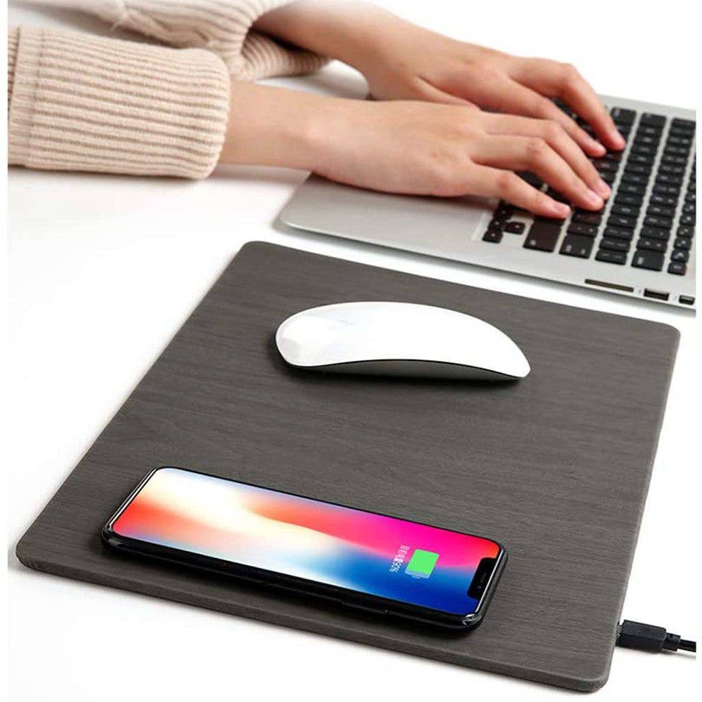 BARSUPPLY - 2-in-1 Wireless Charger Mouse Pad - Black