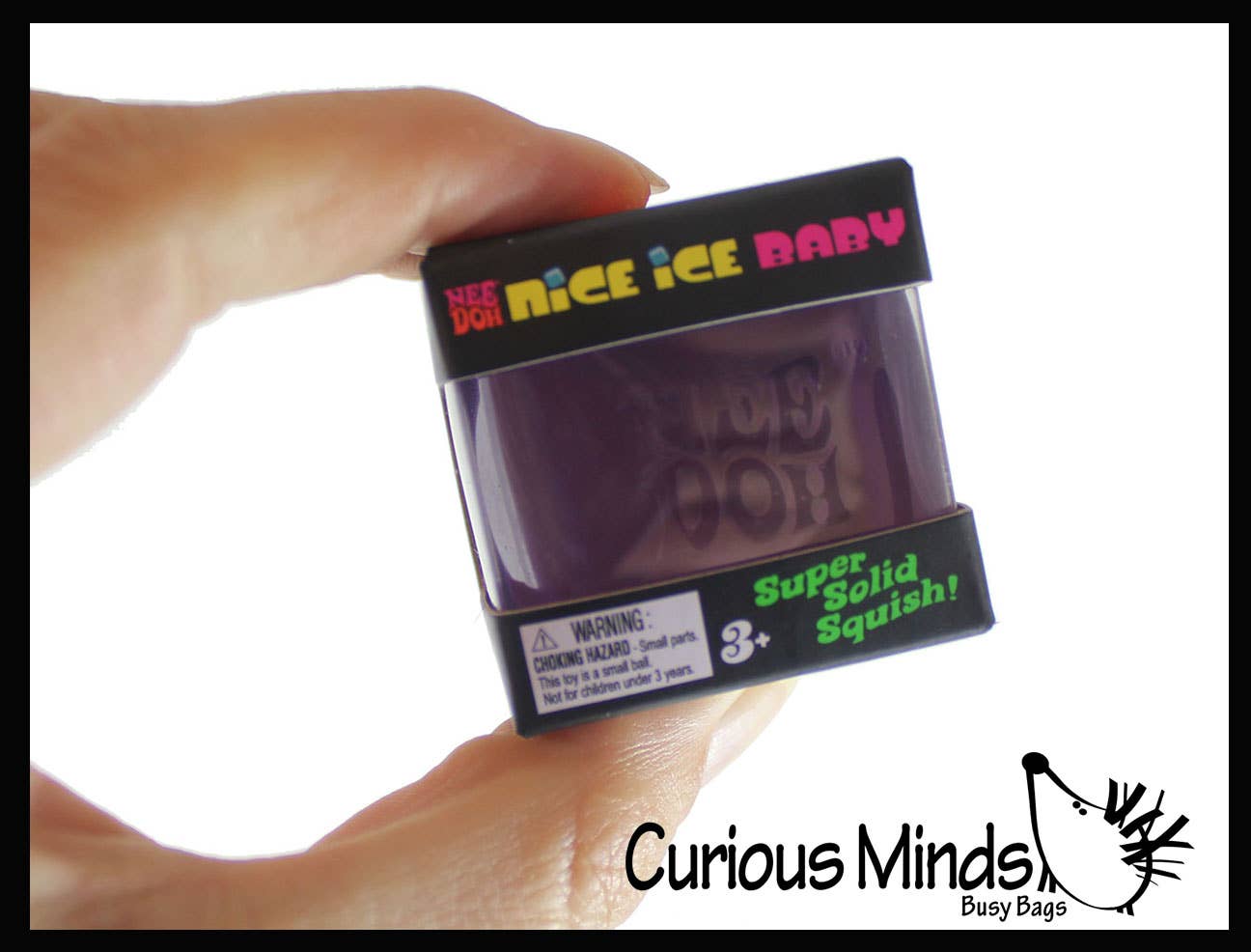 Curious Minds Toys - 1 NeeDoh Teenie Nice Ice Cube Baby Ice Sugar Ball - Thick Gl