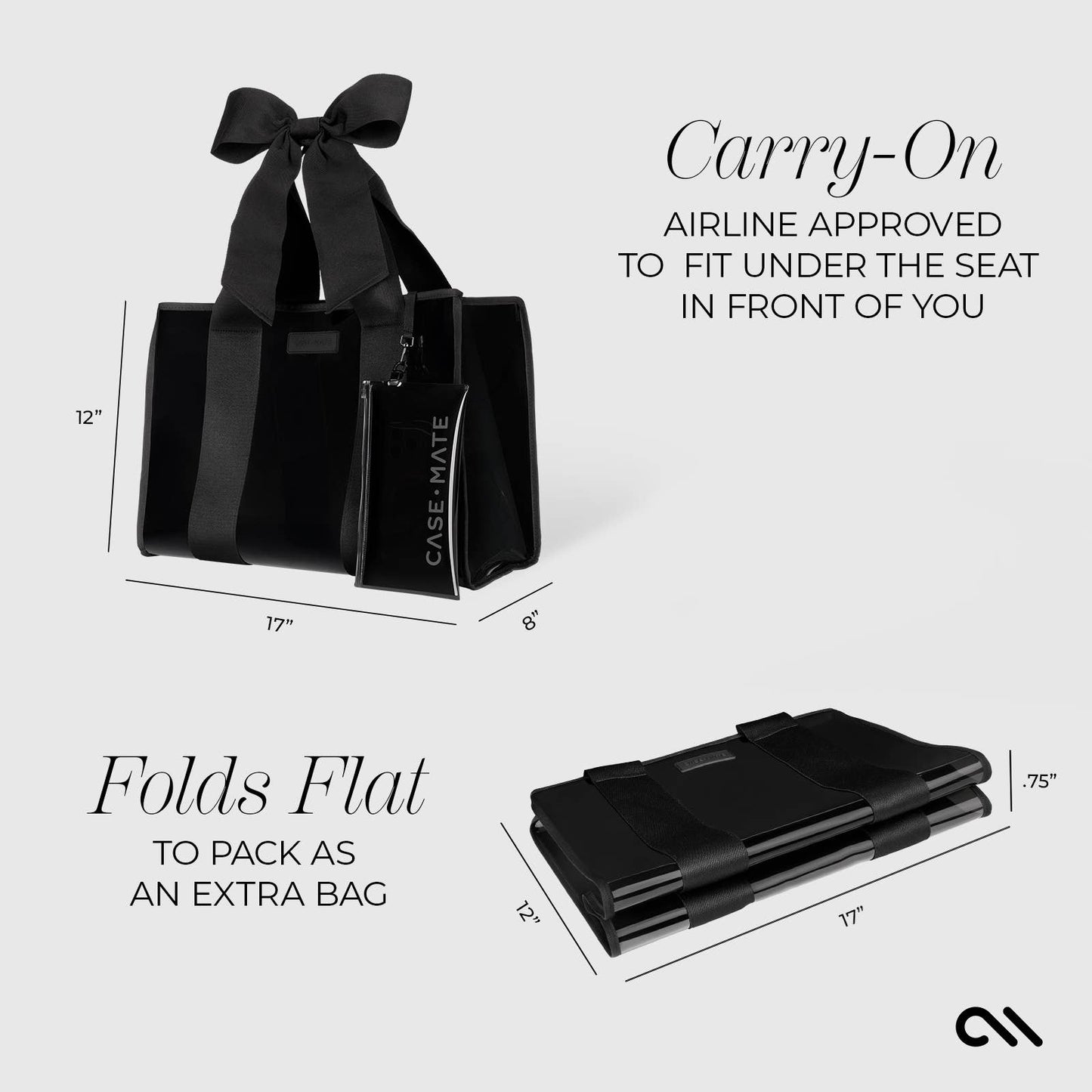 Case-Mate - Special Edition Bow Midnight Black Beach Tote w/ Phone Pouch