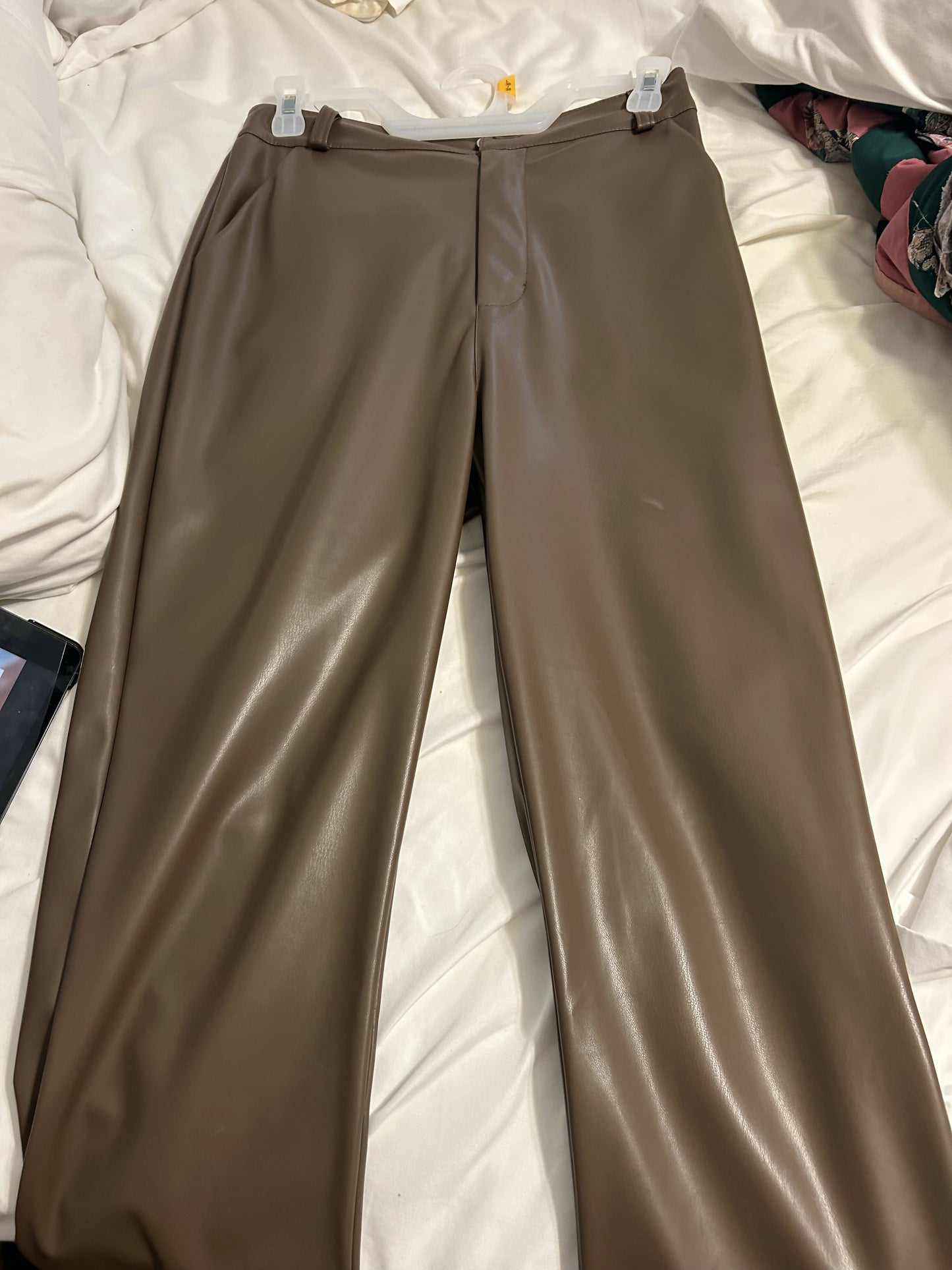 Brown leather pant small