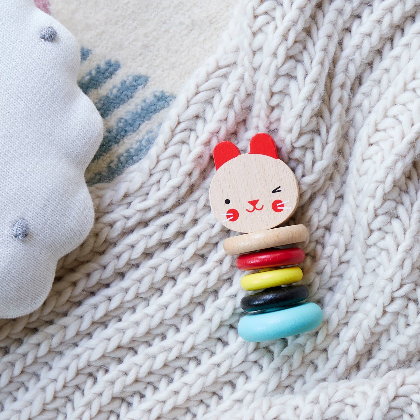 Chronicle Books - Wooden Rattle Modern Bunny