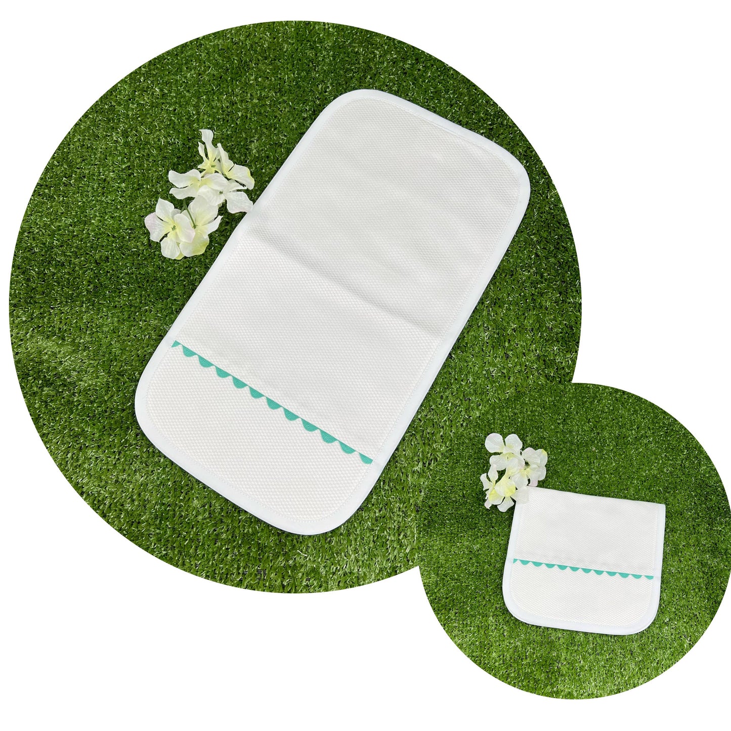 THE ROYALTY COLLECTION - White Cotton Pique Burp Cloth