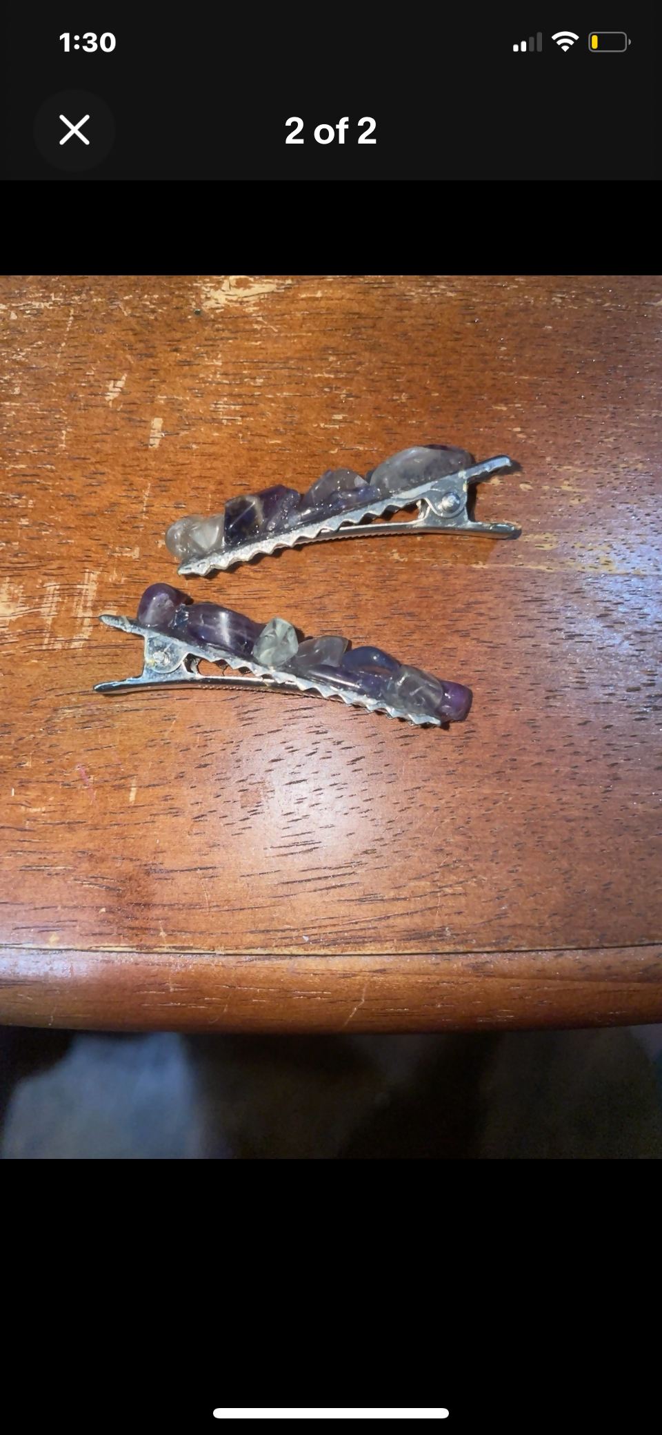 rainbow flourite metal hair clips