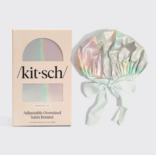 KITSCH - Adjustable Oversized Satin Bonnet- Aura