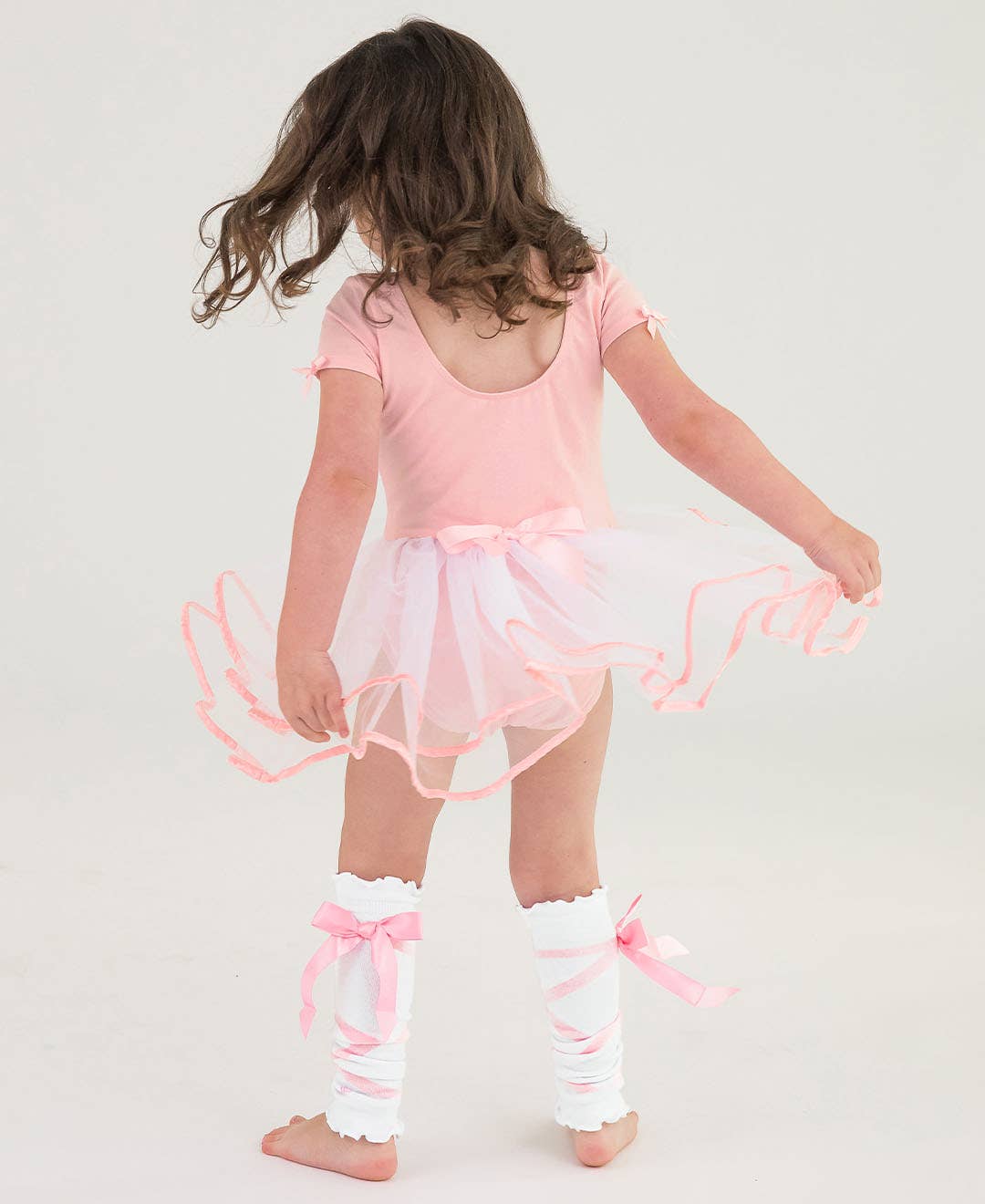 RuffleButts + RuggedButts - Girls White Ballet Bow Leg Warmers