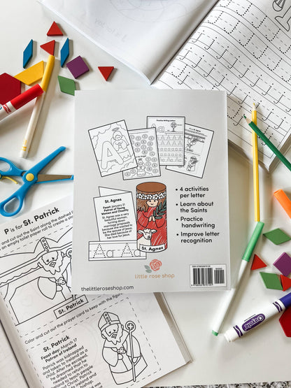 The Little Rose Shop - Catholic ABC Preschool Kindergarten Activity Workbook