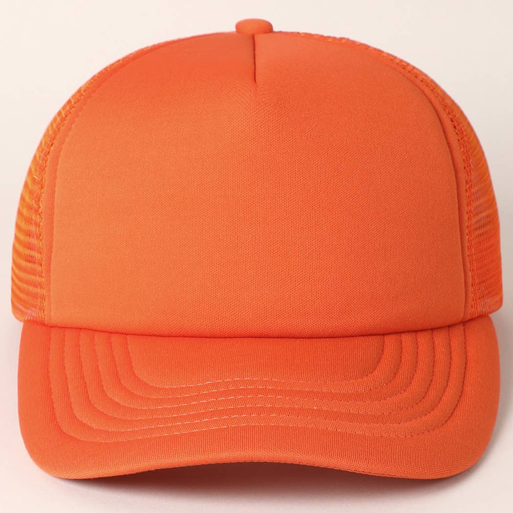 Fashion City - Solid Color Foam Mesh Back Trucker Hat