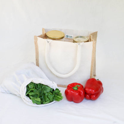 Simple Ecology - Organic Canvas & Jute Tote -Simple Ecology