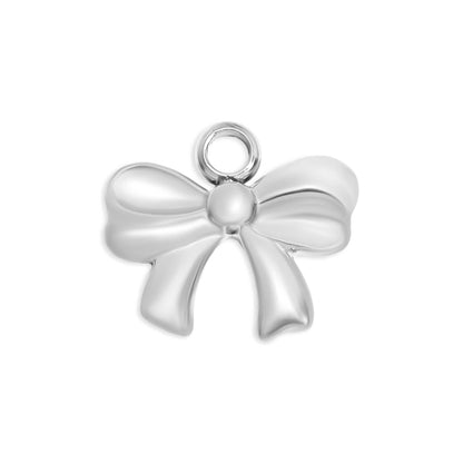 WJW - 18K Gold PVD Stainless Steel Ribbon Bow Charm