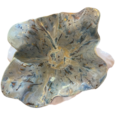 Large variegated stoneware bowl
