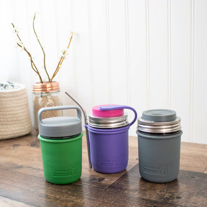 Mason Jar Lifestyle - Silicone Sleeve for Regular Mouth Half Pint 8oz Mason Jars