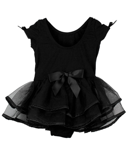 RuffleButts + RuggedButts - Girls Black Ballet Tutu Dance Leotard