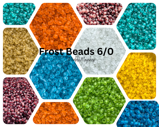 MaddieMayShop - Frost Glass seed beads, 6/m glass beads, Seed Beads Bulk