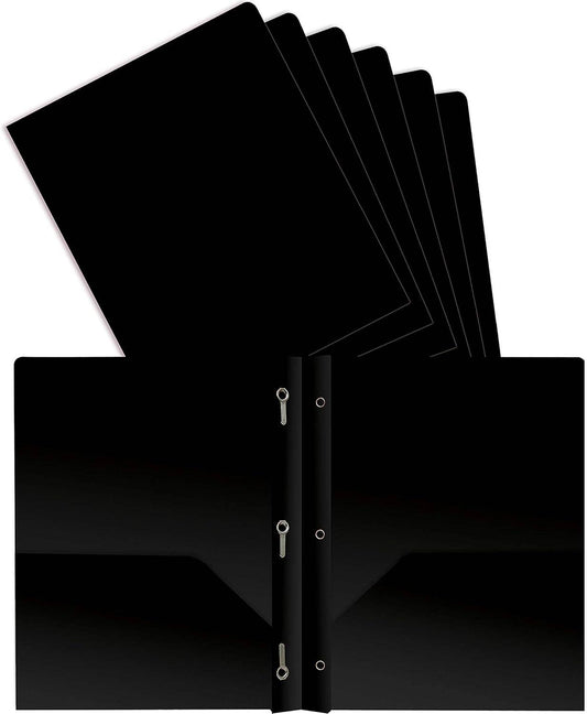 enday - Poly 2-Pockets Portfolio Solid Color With 3-Prong