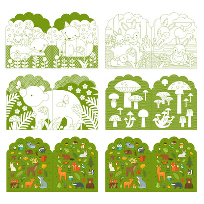 Chronicle Books - Coloring Book with Stickers: Woodland