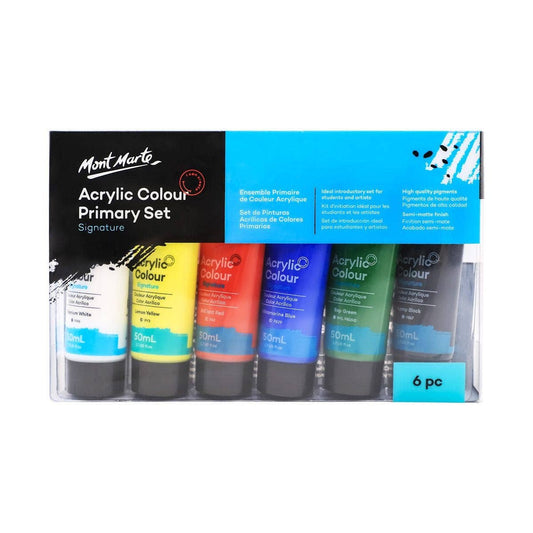 Mont Marte Usa, Inc. - Acrylic Color Primary Paint Set Signature 6pc x 50ml (1.7oz)