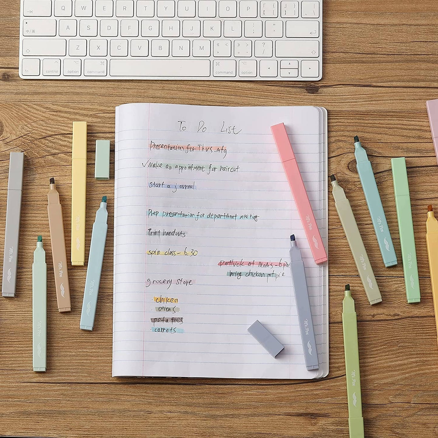 Mr. Pen - Mr. Pen Aesthetic Highlighters - 20 Chisel Tip Set