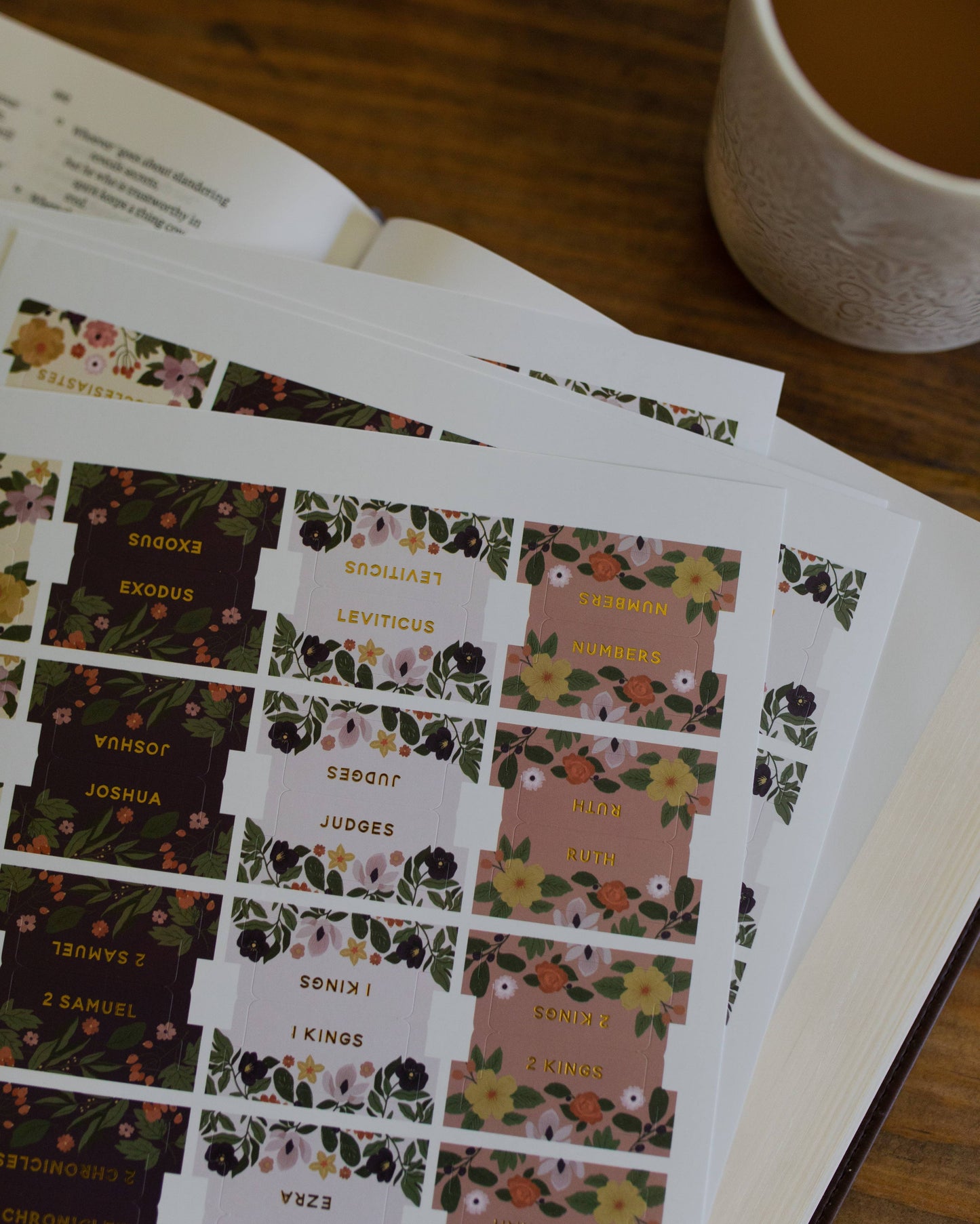 The Daily Grace Co - Magnolia Floral Bible Tabs | 76 Tabs