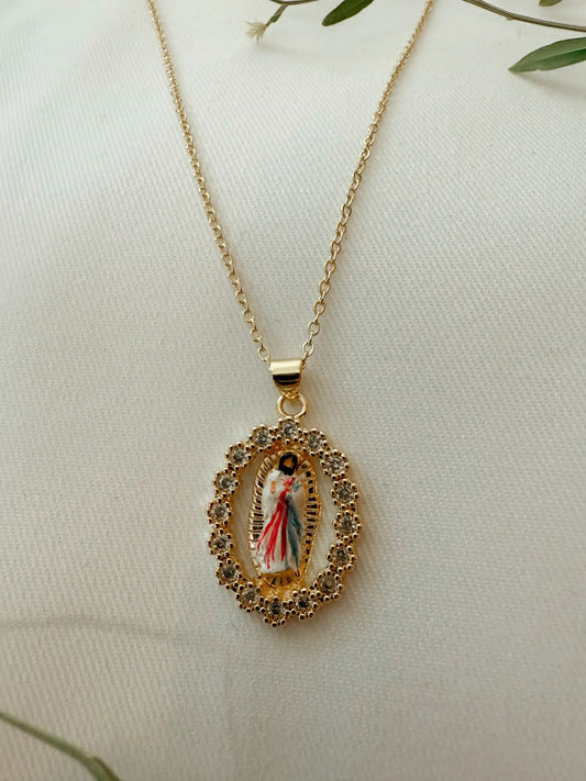 Harleigh Leonards Designs - Jesus In Divine Mercy Necklace
