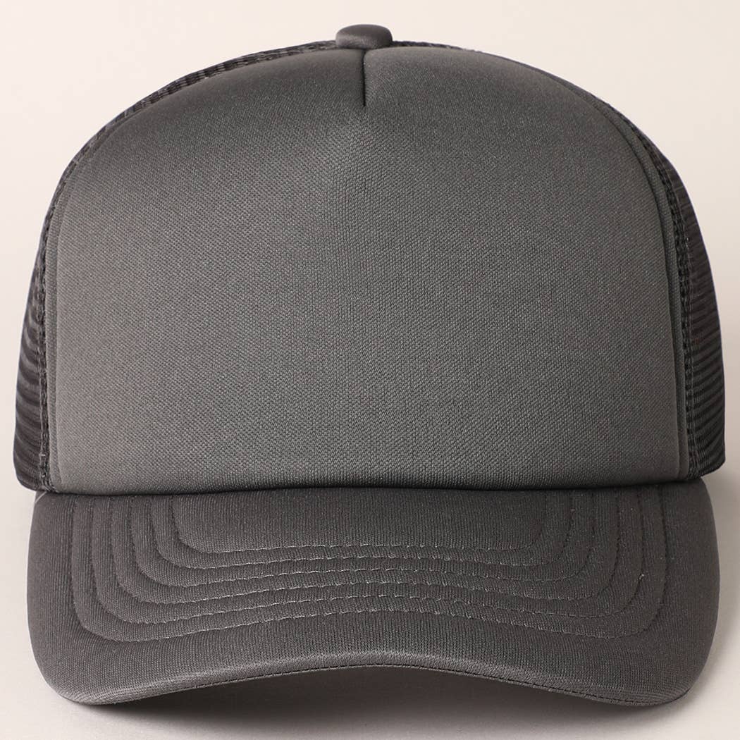 Fashion City - Solid Color Foam Mesh Back Trucker Hat
