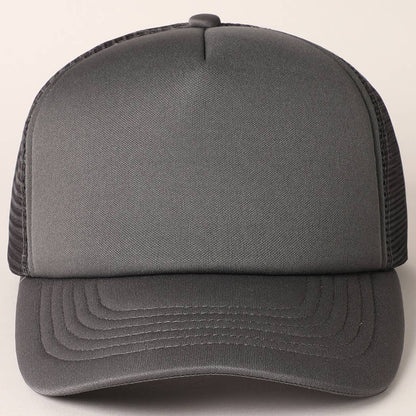 Fashion City - Solid Color Foam Mesh Back Trucker Hat