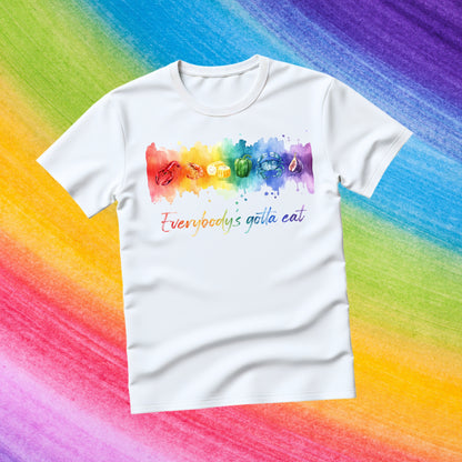 "Everybody's Gotta Eat" Food Rainbow T-Shirt