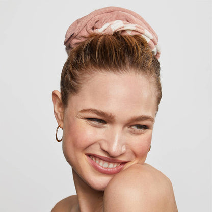 KITSCH - Microfiber Quick-Dry Towel Scrunchie 2PC- Terracotta Checker