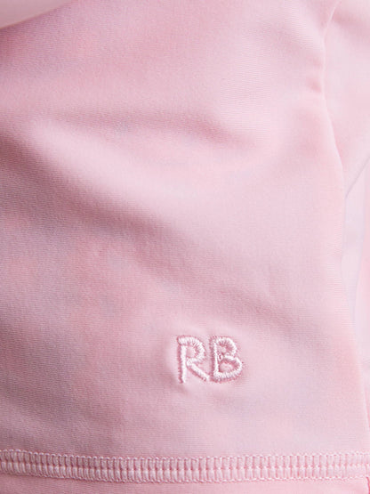 RuffleButts + RuggedButts - Kids Pink Long Sleeve Full Zip Rash Guard