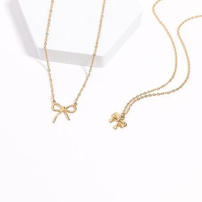 WJW - 18K Gold PVD Stainless Steel Ribbon Bow Charm