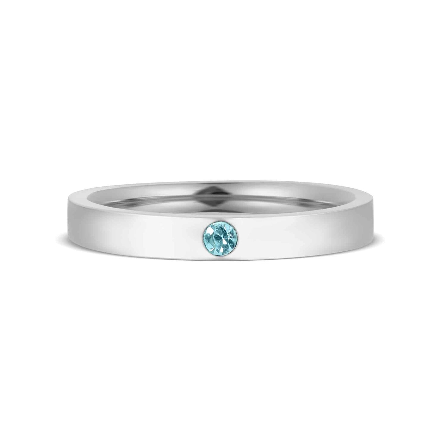 WJW - Stainless Steel Birthstone Engravable Stacking Ring