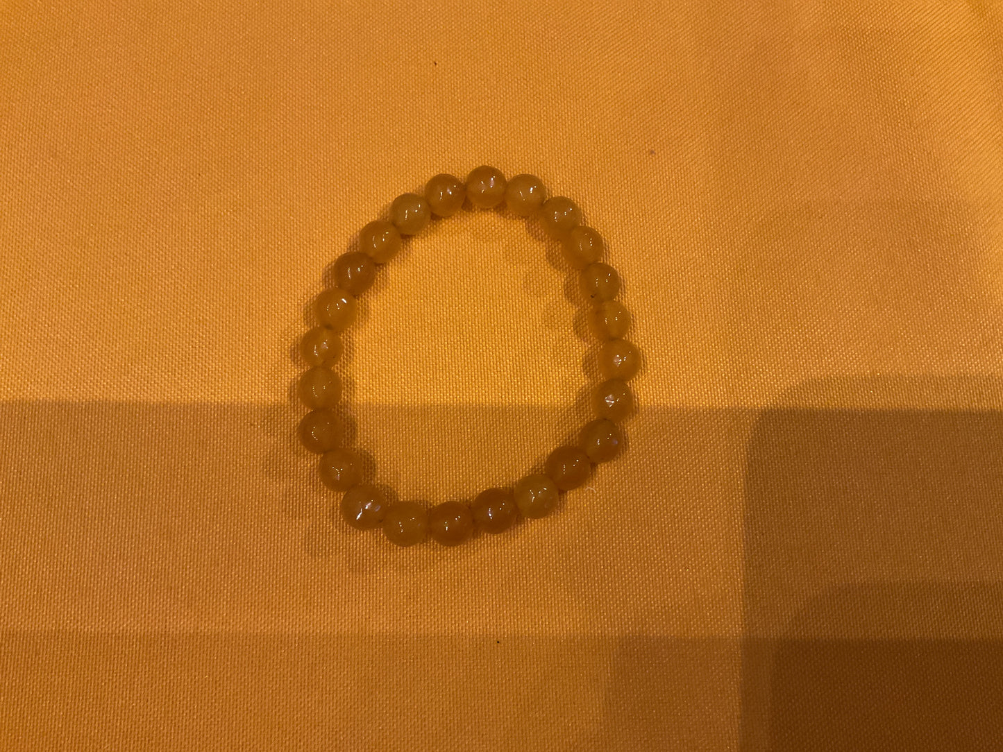 Honey calcite bead bracelet