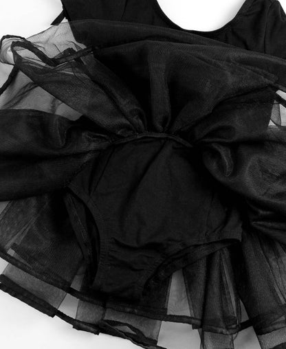 RuffleButts + RuggedButts - Girls Black Ballet Tutu Dance Leotard