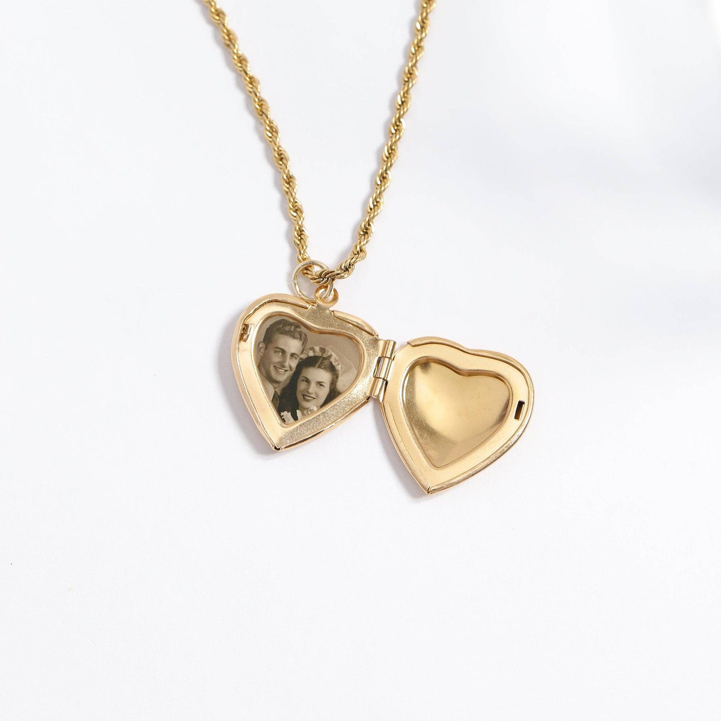 WJW - 18K Gold PVD Stainless Steel Heart Locket with Stones