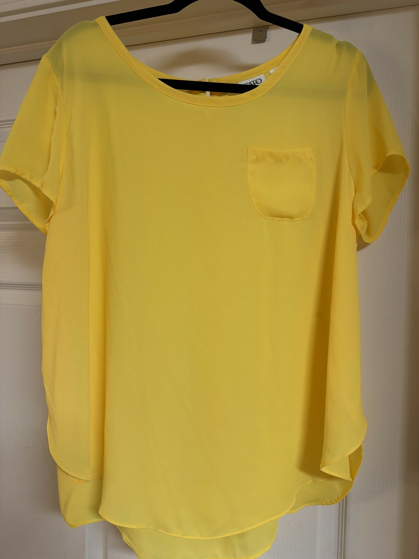 Yellow scooped neck shirt size Large