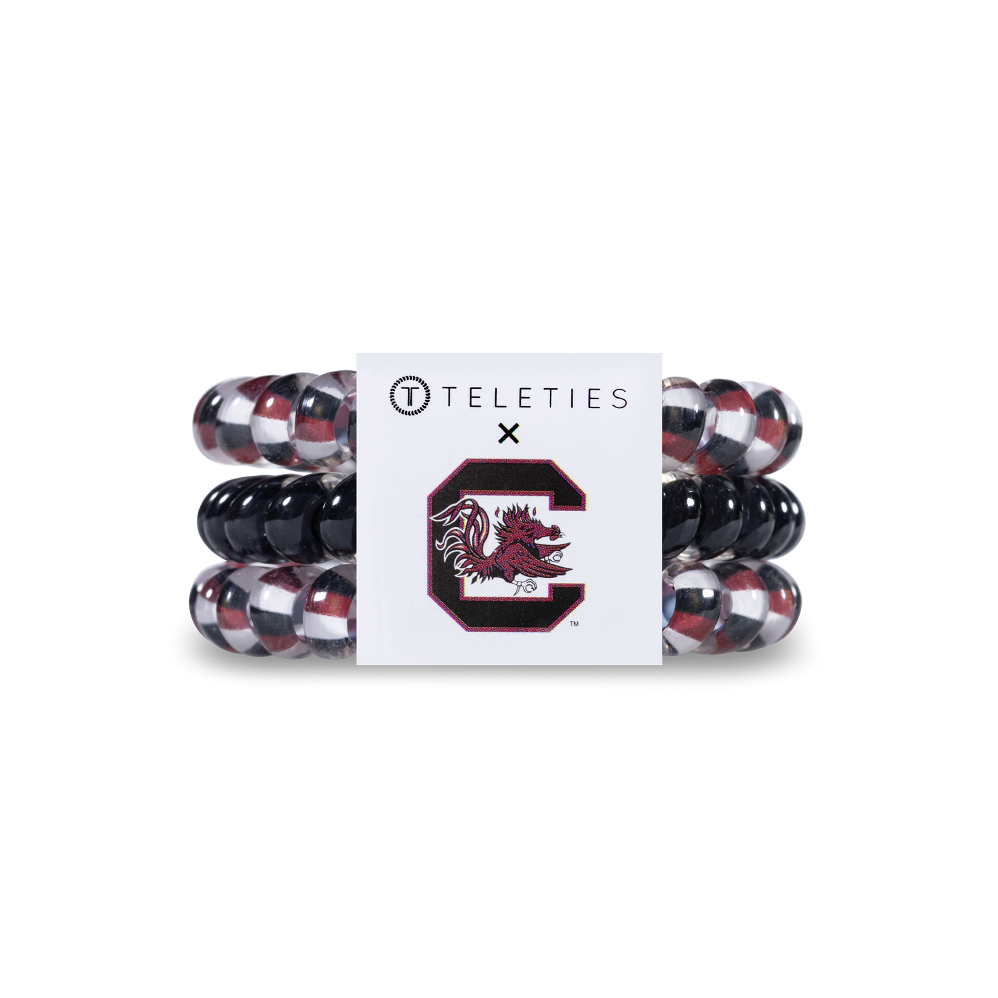 TELETIES - Spiral Hair Coil | Small | Univ. of South Carolina Hair Ties