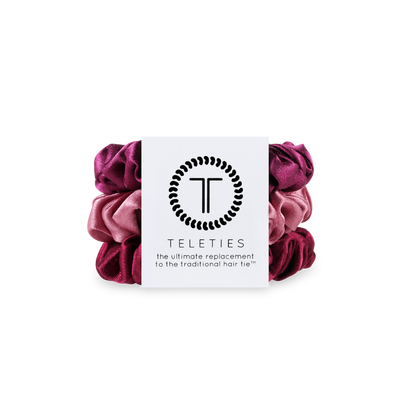 TELETIES - Silk Hair Scrunchie | Small | Burgundy Bliss