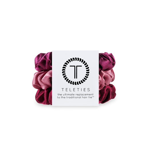 TELETIES - Silk Hair Scrunchie | Small | Burgundy Bliss