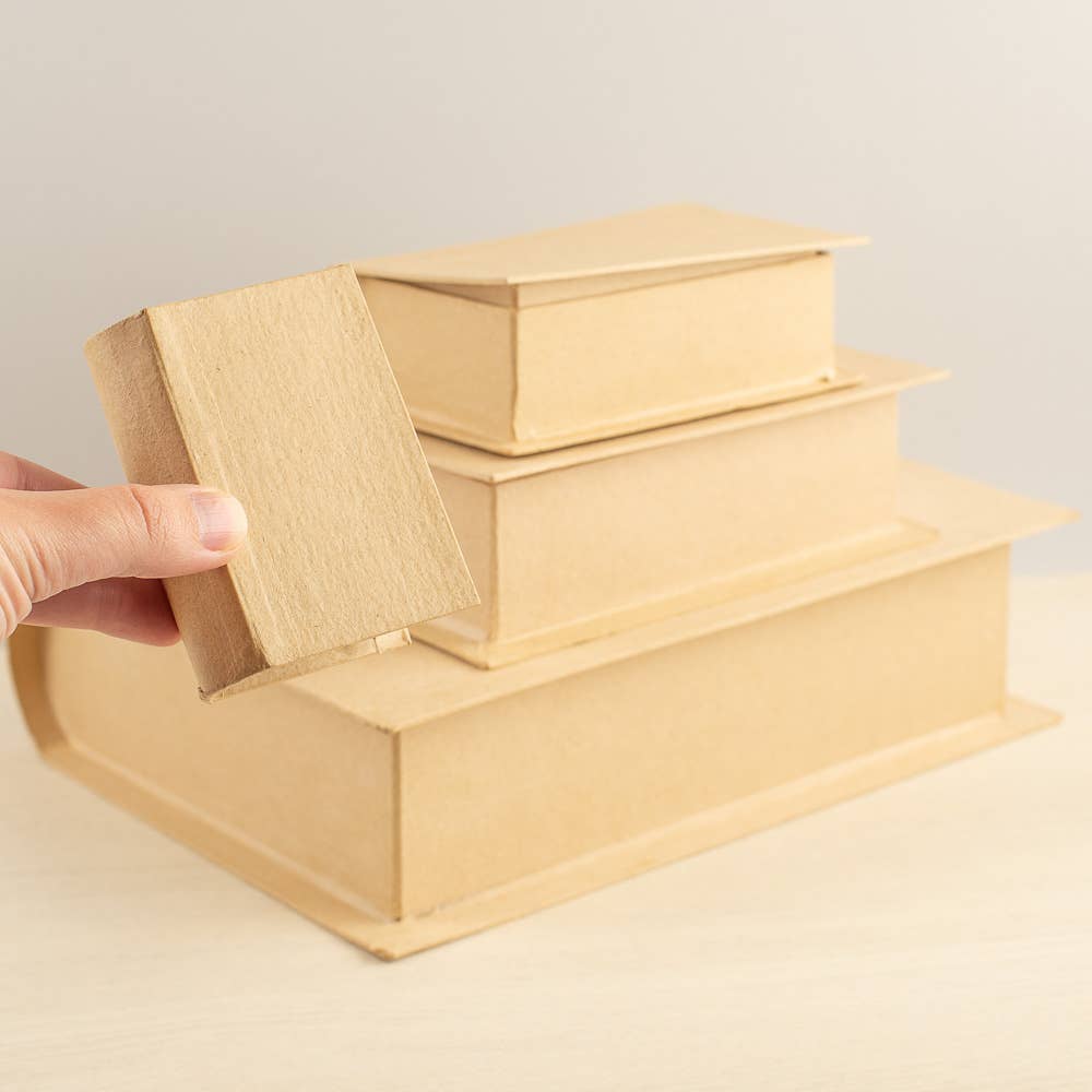 Factory Direct Craft - 4 piece Paper Mache Book Shaped Box Set