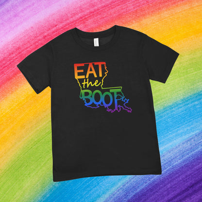 Rainbow Logo Tee—Eat the Boot