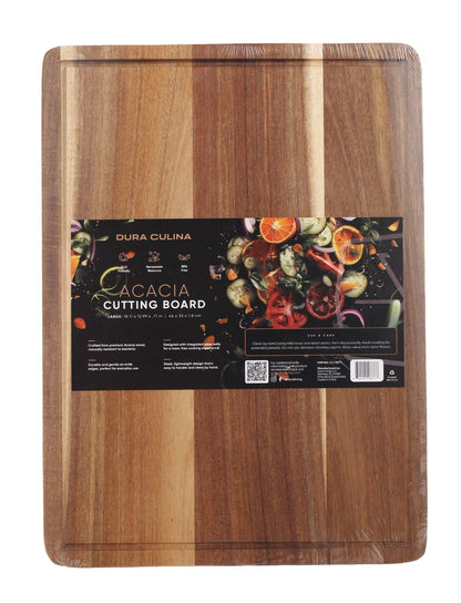 Dura Living LLC - Acacia Wood Cutting Board: Large – (18.11” x 13”) Durable, Eco-Friendly Chopping Board