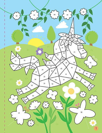 Mindful Sticker By Number: Unicorns
