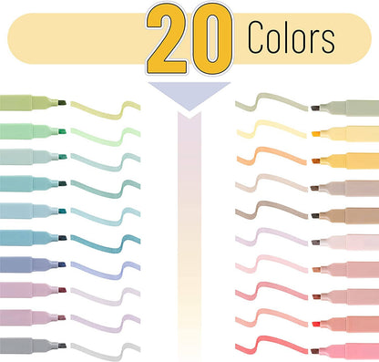 Mr. Pen - Mr. Pen Aesthetic Highlighters - 20 Chisel Tip Set